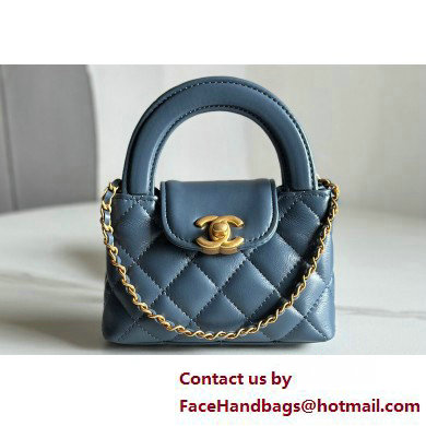 Chanel Shiny Aged Calfskin & Gold-Tone Metal Clutch with Chain Bag AP3435 Navy Blue 2025